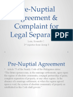 Pre Nuptial Agreement Complaint For Legal Separation
