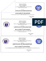 Certificate of Participation Ailaclaire R. Bataanon