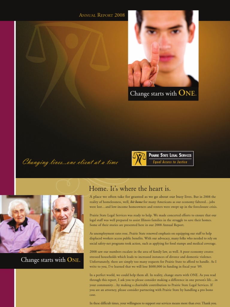Prairie State Legal 2008 Annual Report PDF Foreclosure Illinois