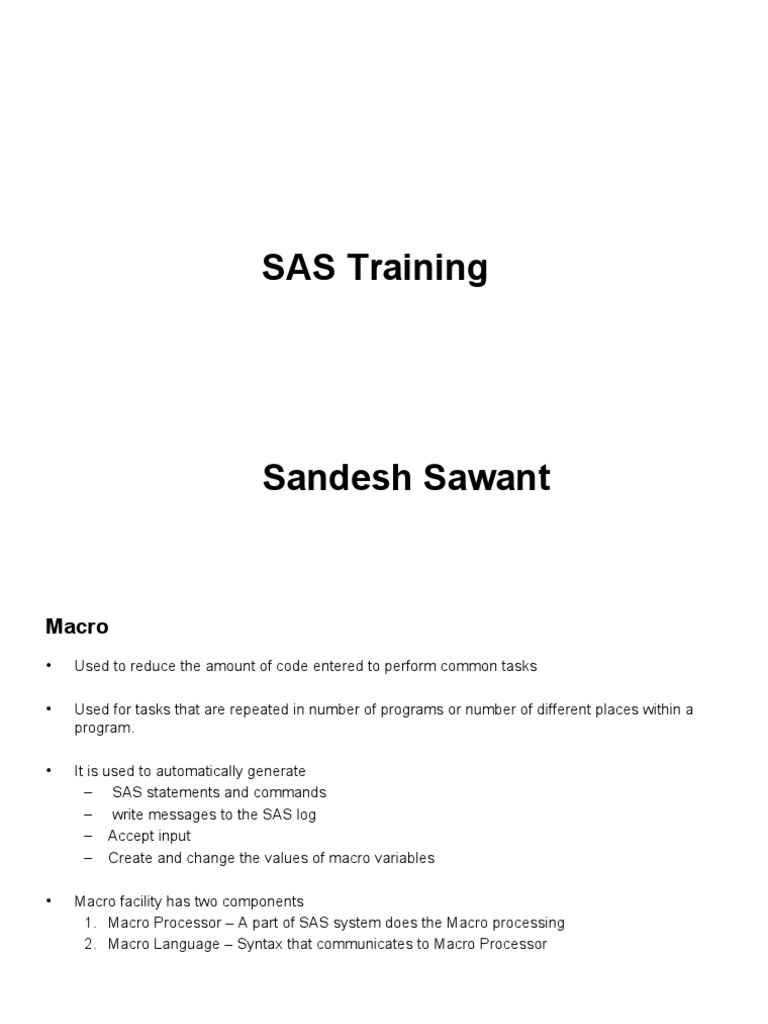 Day5 PPT | PDF | Macro (Computer Science) | Sas (Software)