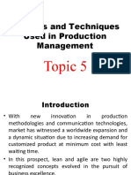 Systems and Techniques Used in Production Management: Topic 5
