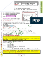 Activite Numerique I: Série D'exercices 1 Année Lycée Secondaire Ali Zouaoui