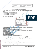 Série D'exercices 1 Année Lycée Secondaire Ali Zouaoui Activite Numerique I " Hajeb Laayoun "