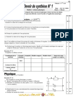 Devoir Corrigé de Synthèse N°1 - Physique-Chimie - 1ère AS (2010-2011) MR Akermi Abdelkader - Copie PDF