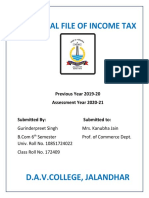 Practical File of Income Tax: Previous Year 2019-20 Assessment Year 2020-21