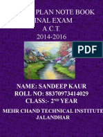 Lesson Plan Note Book Final Exam A.C.T. 2014-2016: Name: Sandeep Kaur ROLL NO: 88370973414029 CLASS:-2 Year