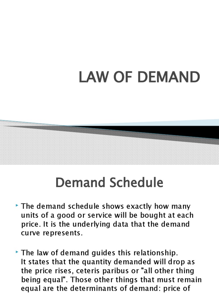 WHAT IS A DEMAND SCHEDULE SIMPLE DEFINITION intelligence overview