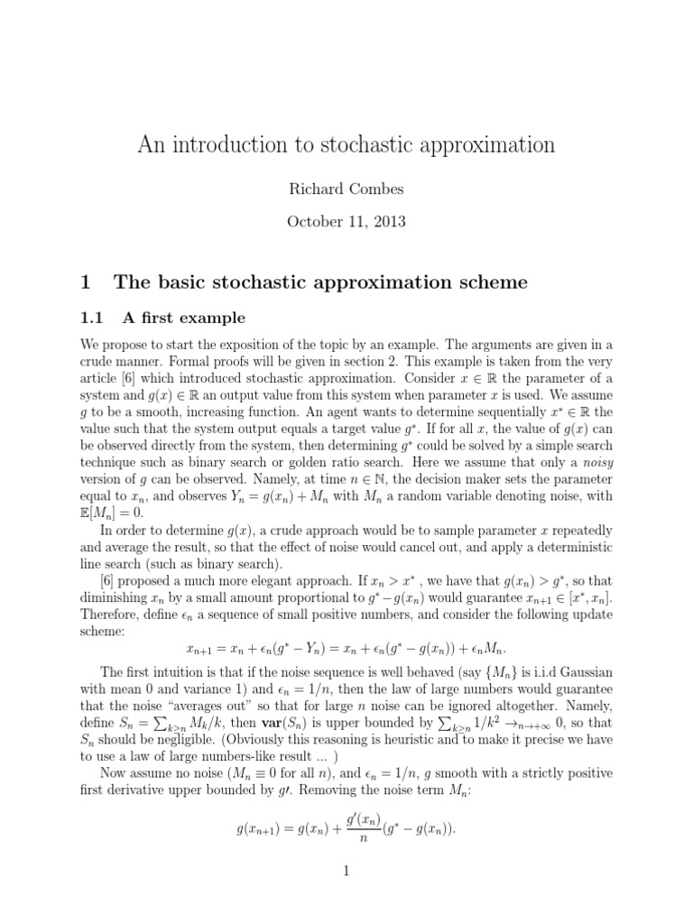 Introduction to Stochastic Approximation | PDF | Teaching Mathematics ...