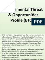 Environmental Threat & Opportunities Profile (ETOP) Environmental Threat & Opportunities Profile (ETOP)