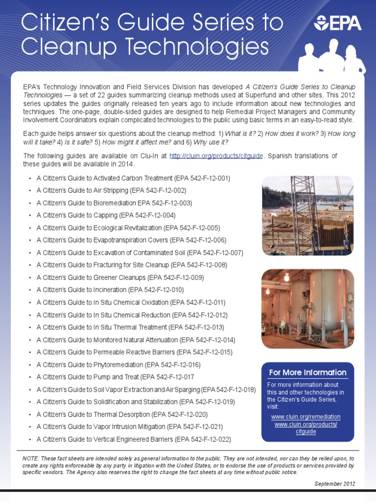 EPA Citizen's Guide to Cleanup Tech | PDF | Human Impact On The ...