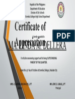 Certificate of Appreciation: Ma. Linda M. Dellera