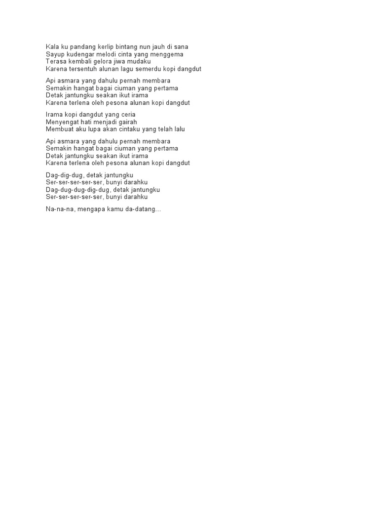 Lirik Kopi Dangdut Pdf