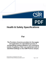Health and Safety Specifications