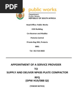 Appointment of A Service Provider TO Supply and Deliver Np43S Plate Compactor RFQ (DPW H19/088 QI)