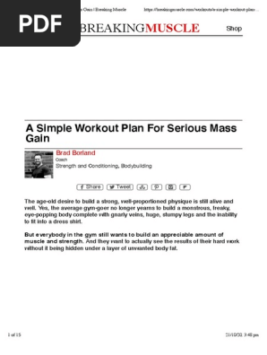 A Simple Workout Plan for Serious Mass Gain | Breaking Muscle