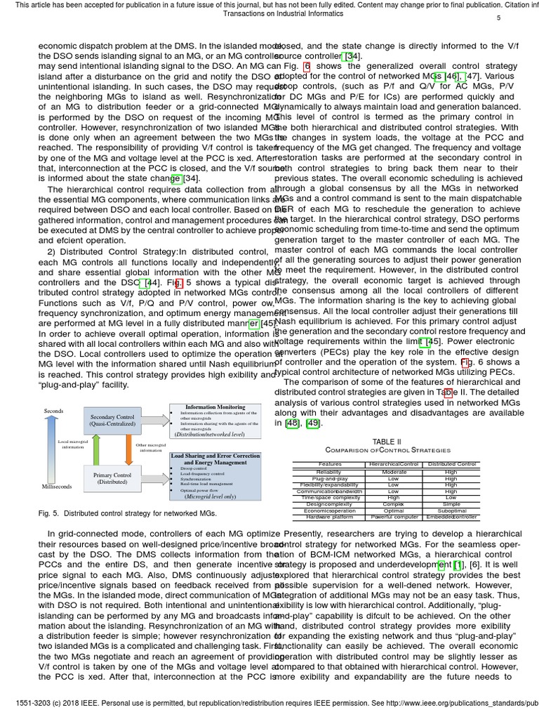 Table Ii C C S: Secondary Control (Quasi-Centralized) Seconds | PDF ...