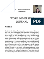 Work Immersion Journal: Week 1