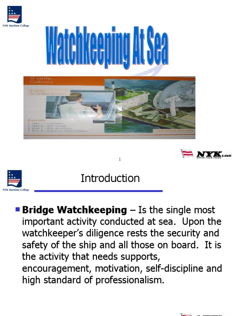 Watchkeeping at Sea 1 (Capt. NLG) PDF Navigation Water Transport