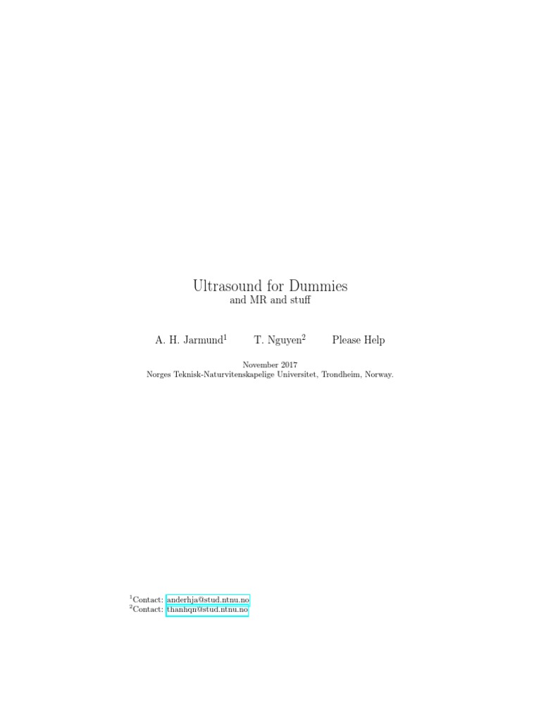 Ultrasound For Dummies PDF Medical Ultrasound Doppler Effect