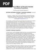 Download The Effect of Music on Second Language Vocabulary Acquisition by Forefront Publishers SN48534976 doc pdf