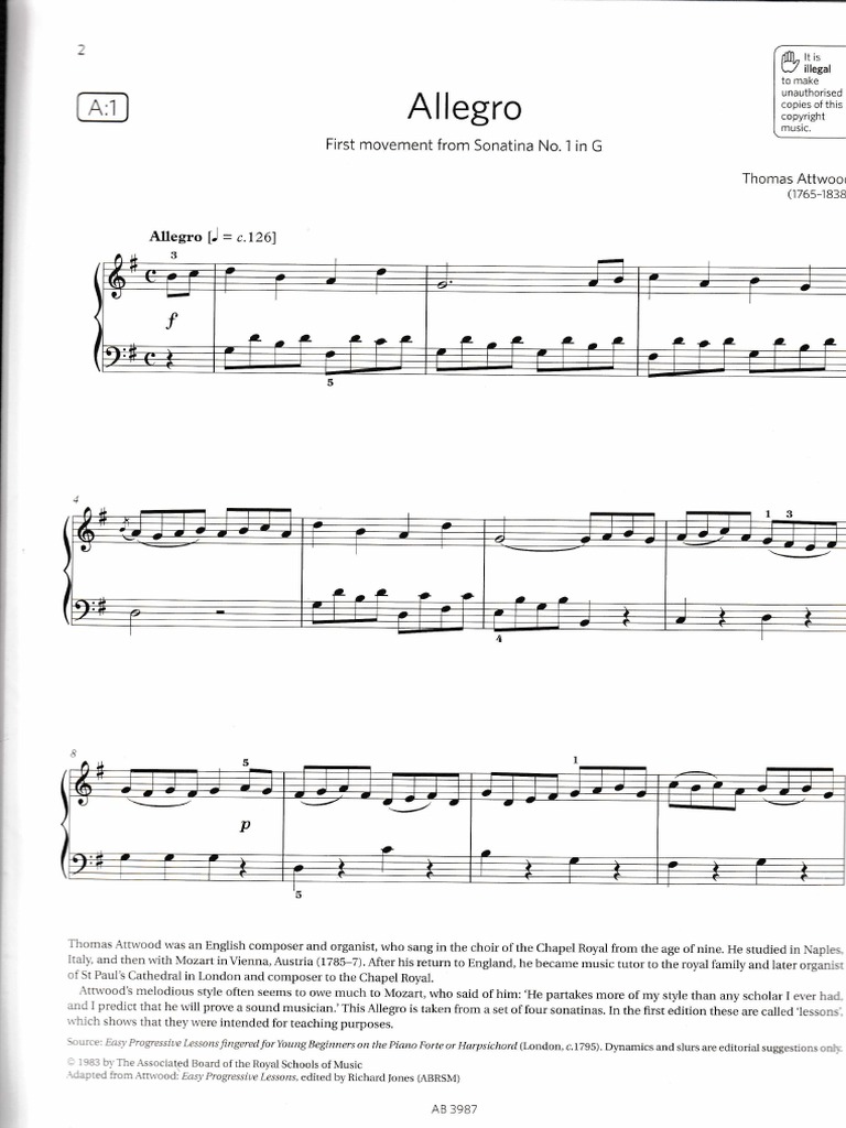 PIANO Exam Pieces Grade 2 PDF | PDF | Tempo | Johann Sebastian Bach