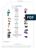 Travel Items 1 Worksheet PDF