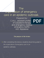 The Organization of Emergency Care in An Epidemic Outbreak