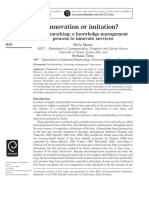 Innovation or Imitation?: Benchmarking: A Knowledge-Management Process To Innovate Services