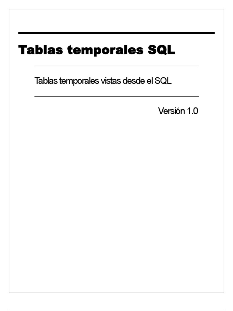 Tablas Temporales PDF Tabla (base de datos) SQL
