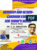 7th Oct MORALITY AND ACTION - GANDHIAN ETHICS FOR TODAY'S WORLD