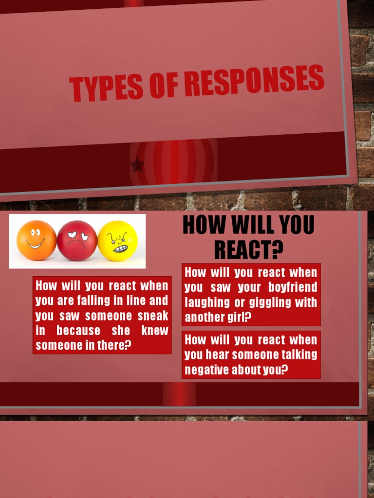 TYPES of RESPONSES PDF Aggression Anger