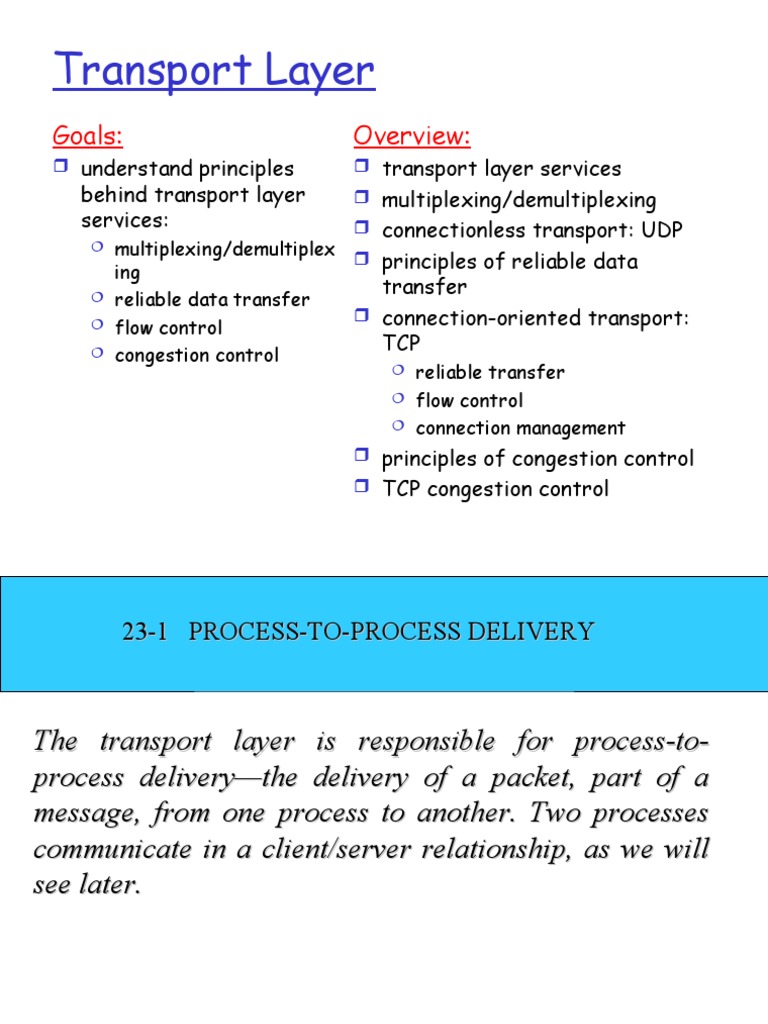 Transport Layer Services Overview | PDF | Internet Protocol Suite ...