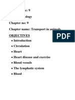 Notes Grade: 9 Subject: Biology Chapter No: 9 Chapter Name: Transport in Animals Objectives