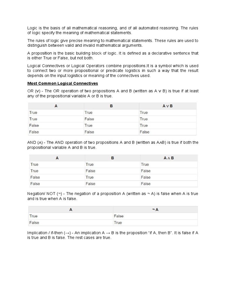 Introduction to Logical Connectives | PDF | Proposition | Logic