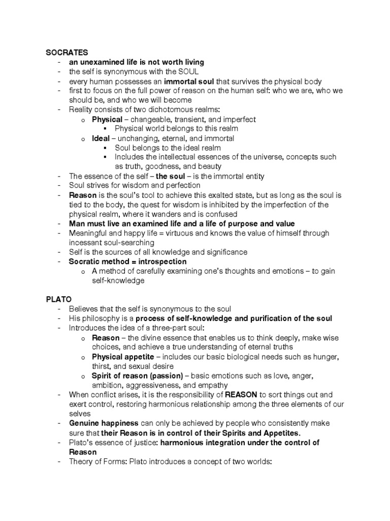 Philosophies About The Self Pdf Philosophy Of Self Soul