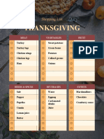 Thanksgiving: Shopping List