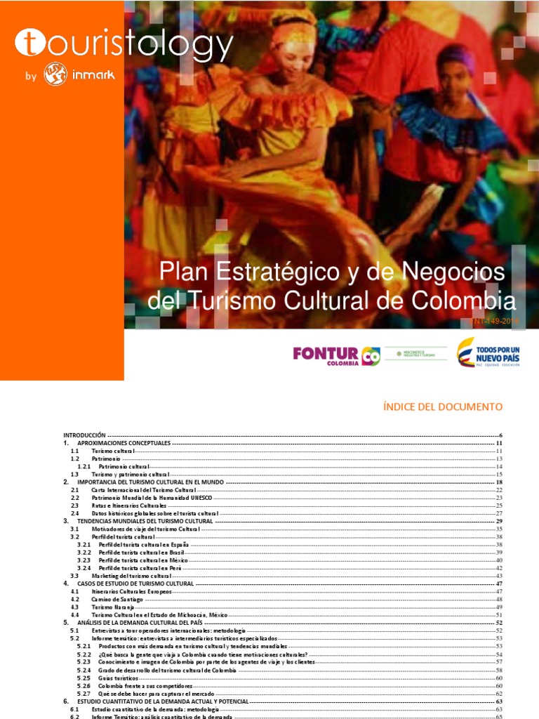 Plan Estratégico y de Negocios Del Turismo Cultural de Colombia PDF PDF Turismo Colombia