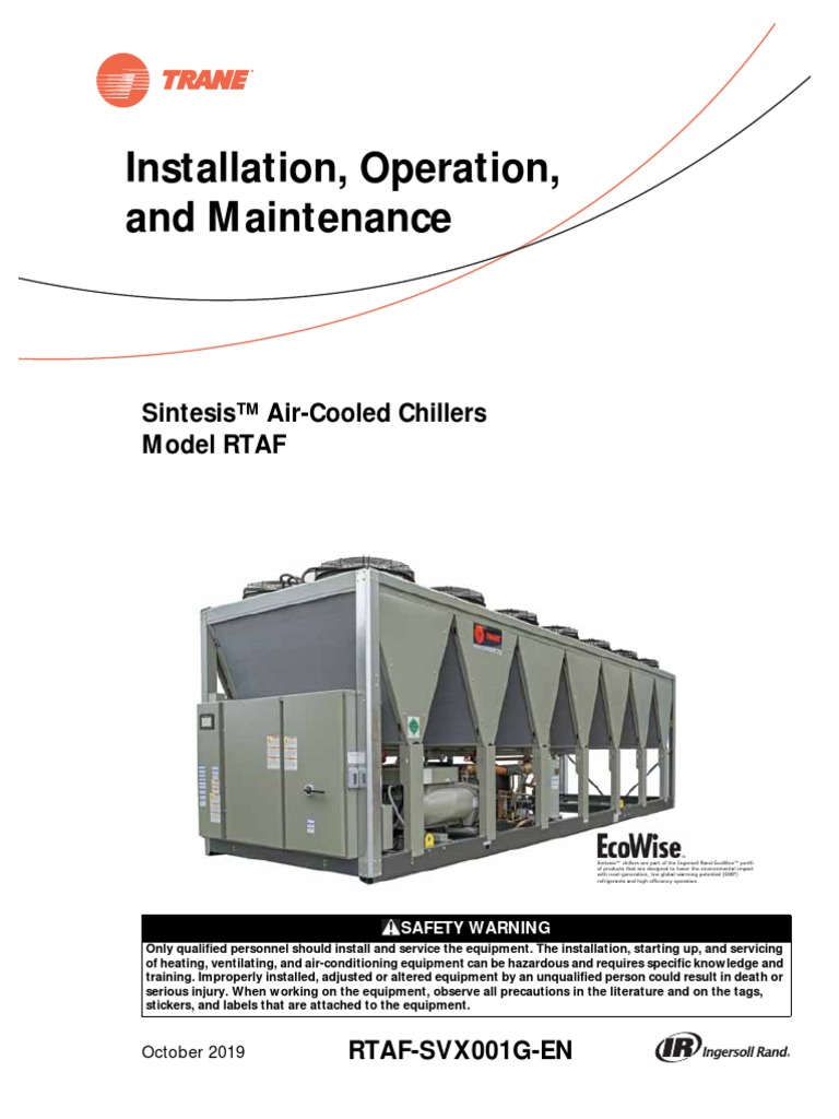 Manual Trane Chiller RTAF PDF Chlorofluorocarbon Personal