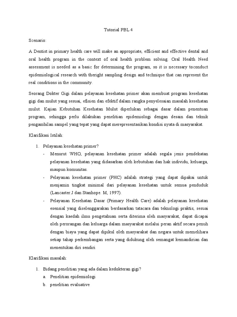 Tutorial PBL 4 | PDF | Pengembangan Diri | Kesehatan Holistik