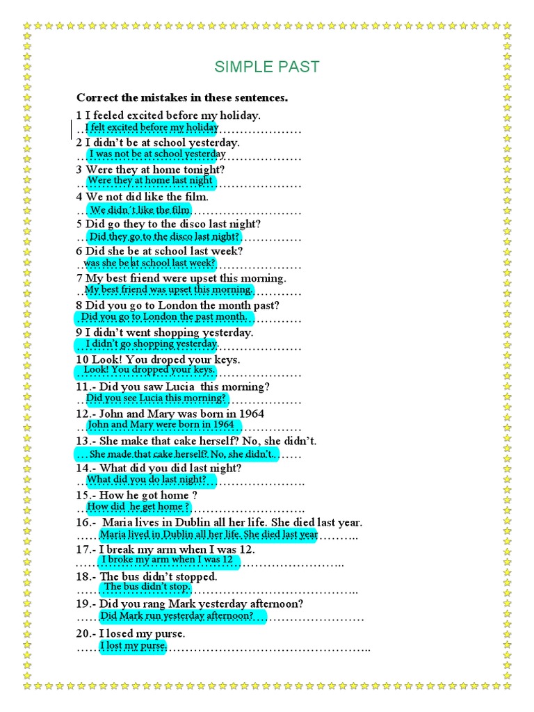 Simple Past PDF | PDF