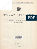 Wykaz Patentów 1933