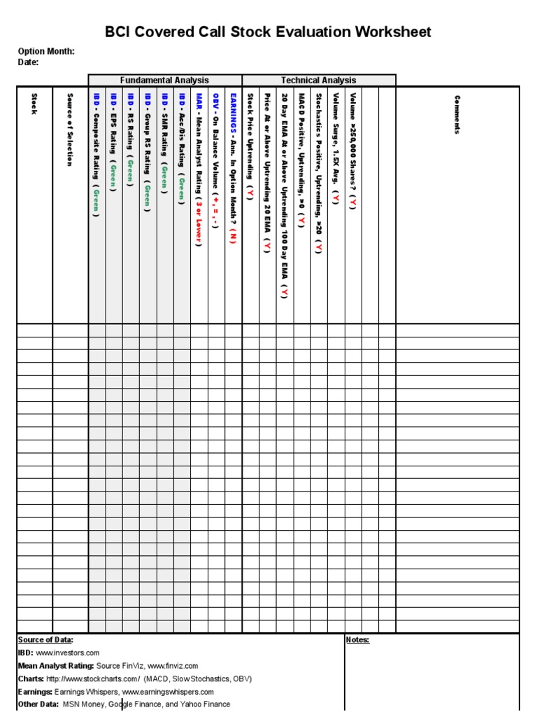 Stock Evaluation Worksheet-2019 | PDF | Stock Market | Securities (Finance)