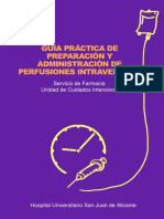 Guía Práctica de Preparación y Administración de Perfusiones UCI-FARMACIA - Hosp SanJuan - 2015