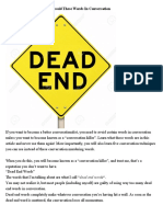 Avoid Dead End Words That Kill Conversations
