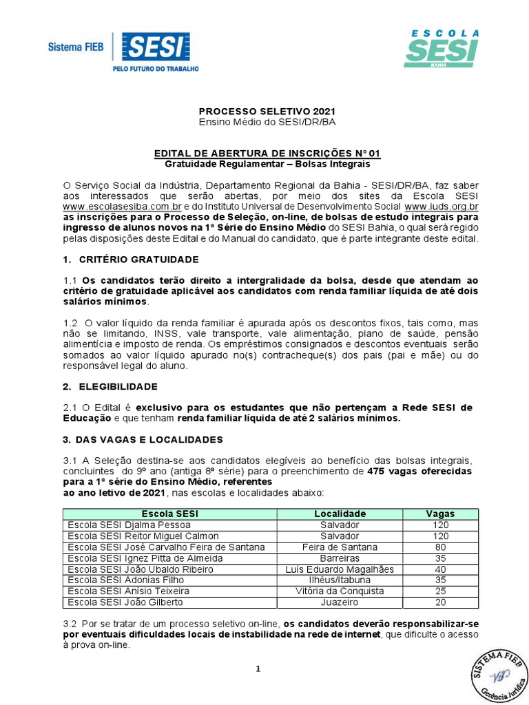 VAGAS REMANESCENTES – 1ª SÉRIE DO ENSINO TÉCNICO INTEGRADO AO ENSINO MÉDIO  – Etec Prof. José Carlos Seno Júnior