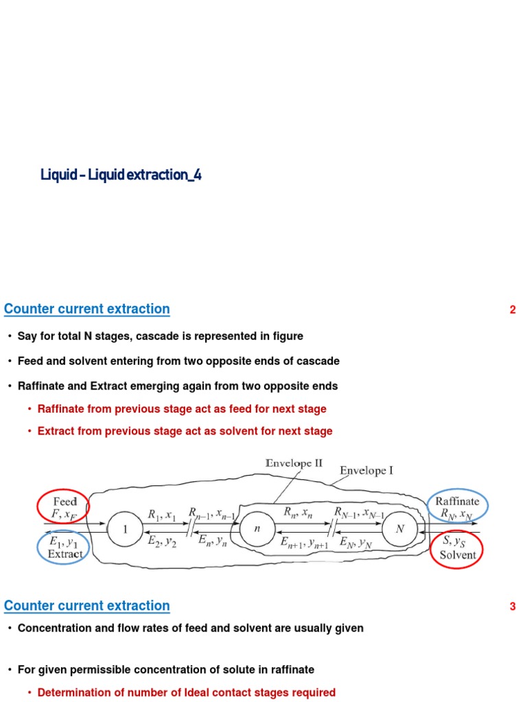 Counter Current Liquid-Liquid Extraction | PDF | Solution | Chemistry