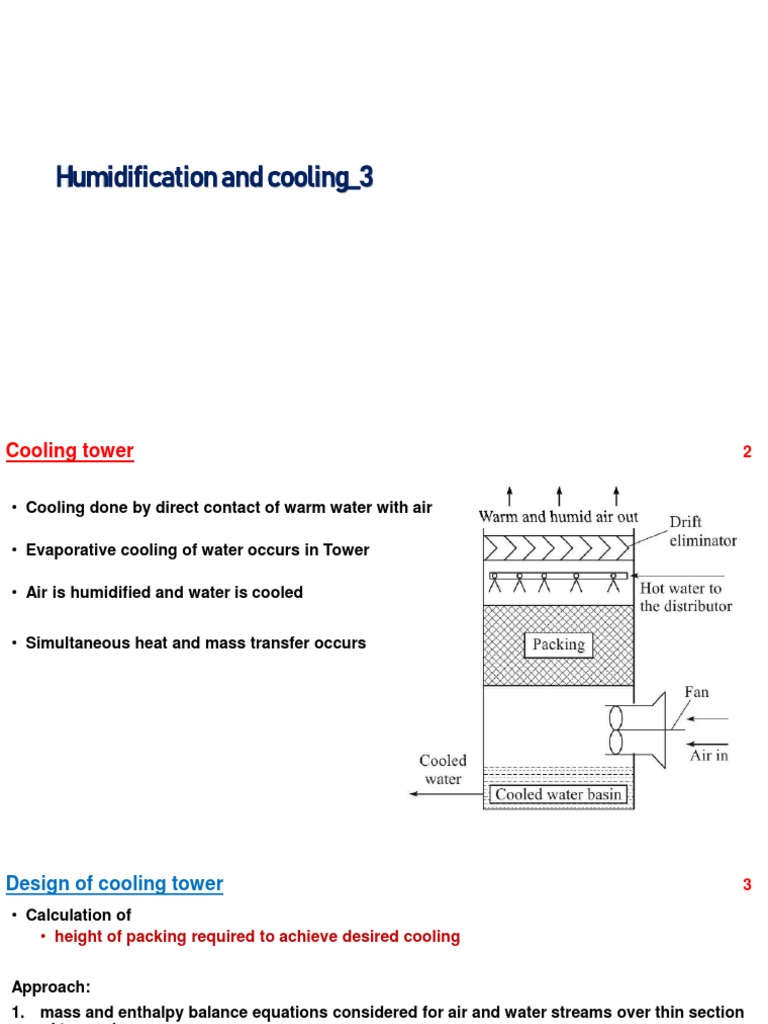Cooling Tower Design and Calculations | PDF | Enthalpy | Chemical ...