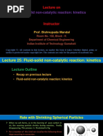 Fluid-Solid Non-Catalytic Reaction: Kinetics: Lecture On