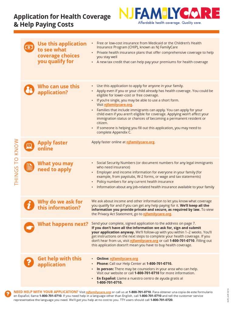 Nj Family Care Printable Application