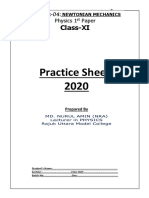 Lecture Series Chap 4 Newtonian Mechanics For Class Xi by 2o2o Lecture Sheet - 1 PDF
